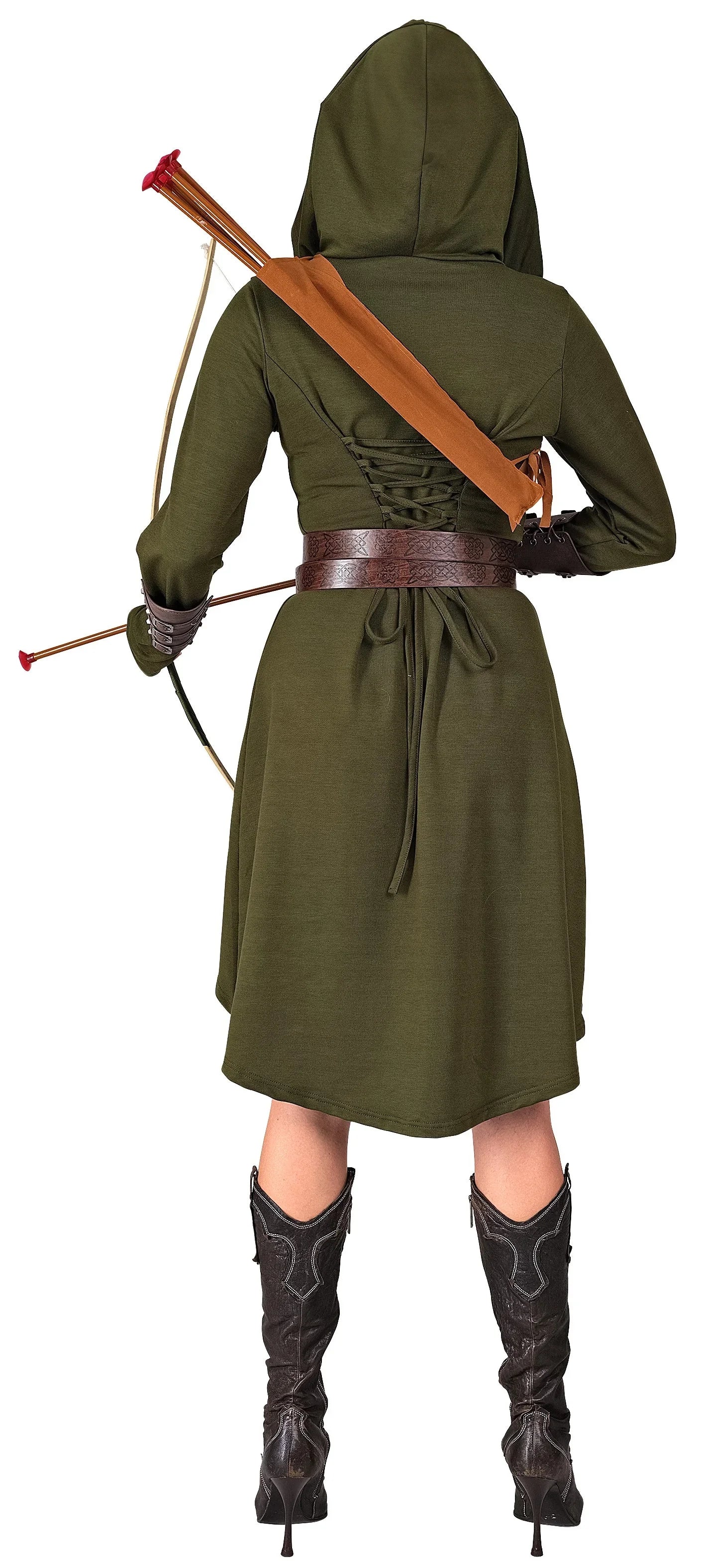 Disfraz Medieval Verde con Capucha para Mujer Arqueros Medievales Widmann